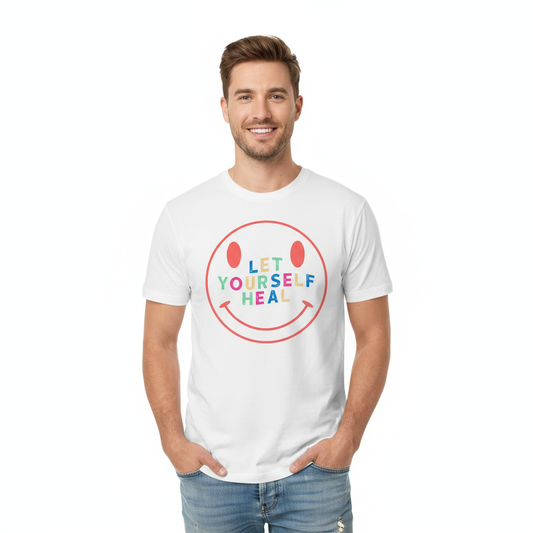Let Yourself Heal Positive Message Black T-Shirt for Him
