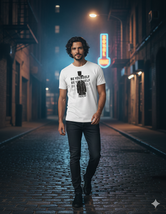 Be Yourself Vintage Suit Graphic Tee for Him