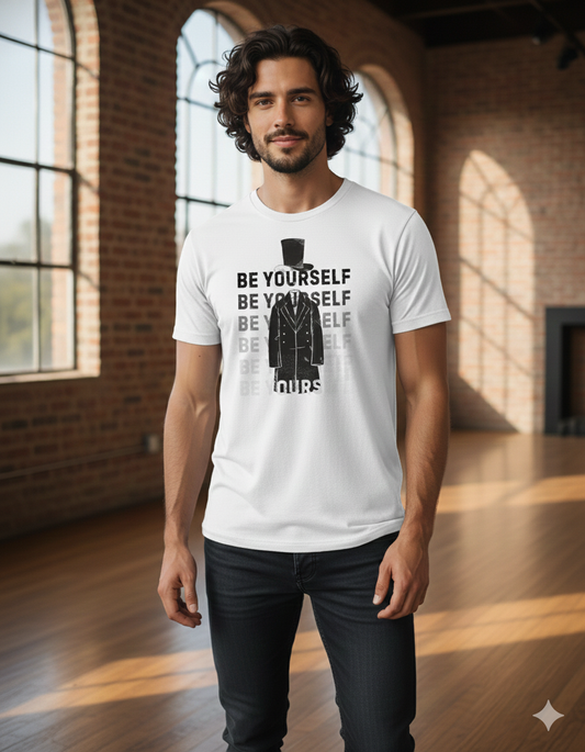 Be Yourself Vintage Suit Graphic Tee for Him