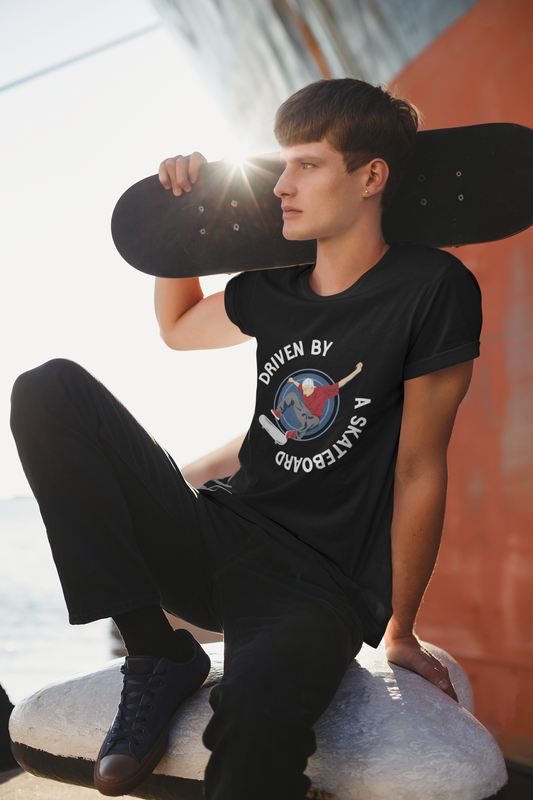 Driven by a Skateboard T-Shirt – Cool Skater Graphic T-Shirt For Him